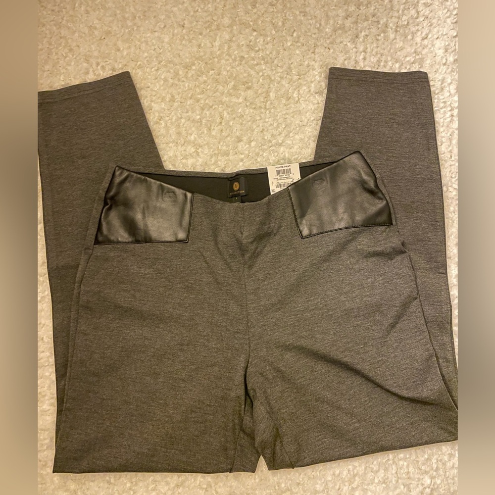 NWT JM Collection Women's Faux-Leather-Trim Pant’s